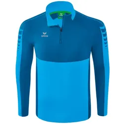 Erima Sport-Langarmshirt Six Wings Trainingstop (100% Polyester, Stehkragen, 1/2 Zip) curacaoblau Herren