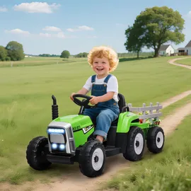 Homcom Elektrischer Traktor Kinder Elektrotraktor grün