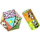 Kreatives, Faltbares Panda-Zauberwürfel-Spielzeug for Kinder, 3D-Flips-Zauberwürfel-Set, Stress- Und Angstabbau-Zauberwürfel, Verwandelt Puzzlewürfel for Unterwegs, Zappelschieber(2PCS(B))