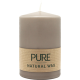 Richard Wenzel PURE, NATURAL WAX, Stumpenkerze, Sand, WENZEL, 90/60 mm, Brenndauer ca. 25h, 100% plastikfrei