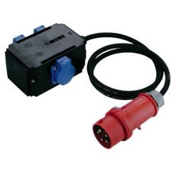 Bachmann CEE-Adapter, CEE 16A / 3x Schuko 16A, 1,5m H07RN-F 5G1,5
