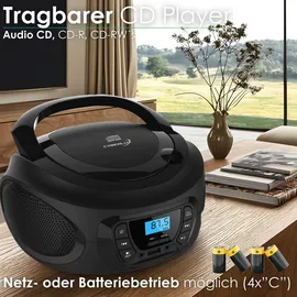 Cyberlux Tragbarer CD-Player Kinder Radio schwarz