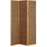 Homestyle4u Paravent Raumteiler 3 4 5 oder 6 teilig Holz Bambus Sichtschutz Braun