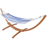HOMAVO Hängematte mit Gestell & 2 Hängematte Maße 320x120x120 cm Blau