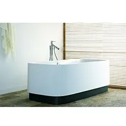 Hoesch Singlebath Duo Oval Badewanne 3688.010 weiss, 176,6x114,1cm, Einbauversion, links
