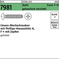 Industrial Quality Supplies DIN 7981 Linsen-Blechschrauben Stahl 2,9 x