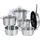 Kopf Merkur Topf-Set 6-tlg. 4 x Fleischtopf + Stielkasserolle + Bratpfanne