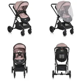 Moni Kombikinderwagen 2 in 1 Rio 22 kg umbaubar Fußabdeckung klappbar Korb Gurt rosa