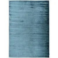 TOM TAILOR Webteppich Shine uni«, rechteckig, 65x135 cm Viskose, handgewebt, mit elegantem Schimmer 447170-31 aquablau 8 mm,