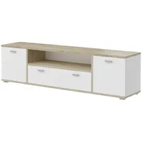Inn.furn TV-Lowboard weiß Sonoma Eiche 181 cm mit Soft-Close