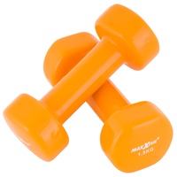MAXXIVA Hantelset Kurzhanteln Vinyl Stahlkern Fausthanteln Gymnastikhanteln Sport Krafttraining Fitness Gewicht Farbe wählbar (orange (2 x 1,5 kg))
