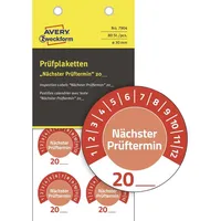 Avery Zweckform 80 AVERY Zweckform Prüfplaketten 7904 rot 30,0