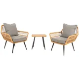 MCW Poly-Rattan Garnitur 7-tlg. Dunkelgrau