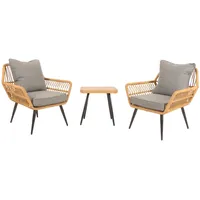 MCW Poly-Rattan Garnitur 7-tlg. Dunkelgrau