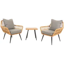MCW Poly-Rattan Garnitur 7-tlg. Dunkelgrau