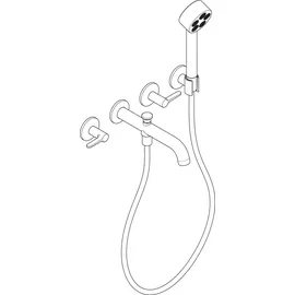 Hansgrohe AXOR One 3-Loch Wannenarmatur Unterputz Brushed Nickel