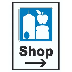 HB-Druck Shop Schild mit Pfeil rechts A3 (297x420mm)