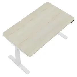 assmann büromöbel ASSMANN Elektrisch höhenverstellbarer Kinderschreibtisch JUNIOR Curved Eiche Polar Weiß, Memoryfunktion, Kollisionsschutz, 2-fach-Motorik - Weiß/Beige