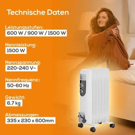 Tronitechnik Ölradiator 1500 W Weiß