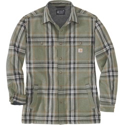 Carhartt Flannel-Sherpa, Hemd/Jacke - Dunkelgrün/Grau (G72) - S