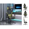 Gaming-Stuhl mit Fußstütze Schwarz und Hellgrün Stoff