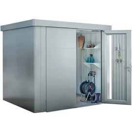 Biohort Gerätehaus Neo 1D Doppeltüre Silber-Metallic