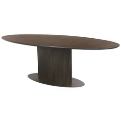 Casa Padrino Luxus Esstisch Dunkelbraun 235 x 110 x H. 75 cm - Ovaler Küchentisch - Esszimmer Möbel - Küchen Möbel - Luxus Möbel - Luxus Einrichtung - Esszimmer Einrichtung - Möbel Luxus