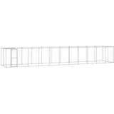 vidaXL Outdoor-Hundezwinger mit Überdachung Verzinkter Stahl 26,62 m2