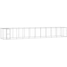vidaXL Outdoor-Hundezwinger mit Überdachung Verzinkter Stahl 26,62 m2
