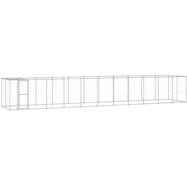 vidaXL Outdoor-Hundezwinger mit Überdachung Verzinkter Stahl 26,62 m2