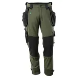 Mascot Hose mit Hängetaschen Stretch Hose, moosgrün