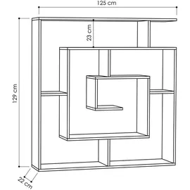 Decortie Labirent Bücherregal 40 x 30 x 180 cm Braun