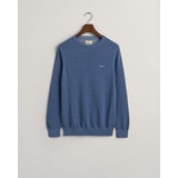 GANT Rundhalspullover »COTTON PIQUE C-NECK«, blau