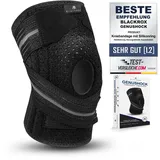 BLACKROX Kniebandage mit Silikonring [Vergleichssieger 2026] GENUSHOCK, Damen & Herren schwarz