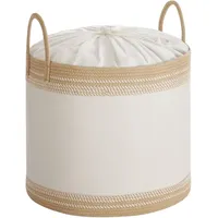 Songmics Wäschekorb 90 L mit Deckel und Griff 50