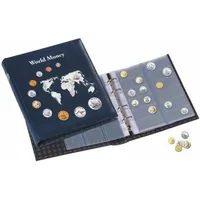 Leuchtturm OPTIMA Münzalbum World Money, mit 5 verschiedenen OPTIMA Münzhüllen, blau