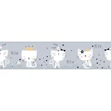 A.S. Création Meow Cats Bordüre 16 cm 155 m grau 403742