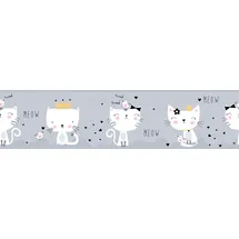 A.S. Création Meow Cats Bordüre 16 cm 155 m grau 403742