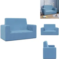 Vidaxl - Kindersofa 2-Sitzer Blau Weich Plüsch - Kindersofa - Kindersofas - Minisofa - Minicouch