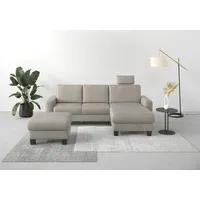 Home Affaire Ecksofa HOME AFFAIRE "Summer L-Form", grau (steel), B:249cm H:91cm T:164cm, 95% Polyester, 5% Polyamid, Sofas, Ecksofa, mit Recamiere, mit oder ohne Bettfunktion und Bettkasten, Cord-Bezug