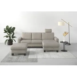 Home Affaire Ecksofa HOME AFFAIRE "Summer L-Form", grau (steel), B:249cm H:91cm T:164cm, 95% Polyester, 5% Polyamid, Sofas, Ecksofa, mit Recamiere, mit oder ohne Bettfunktion und Bettkasten, Cord-Bezug