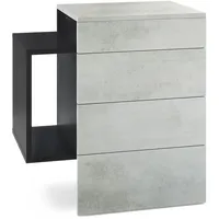 Vladon Nachttisch, Hellgrau, Holzwerkstoff, 60x63x36 cm, Schlafzimmer, Nachttische