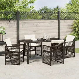 vidaXL Garten Essgruppe 5 pcs Braun Poly-Rattan - Braun