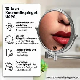 MuCoLa Kosmetikspiegel Wandspiegel Schminkspiegel 10-fach Badspiegel 18cm