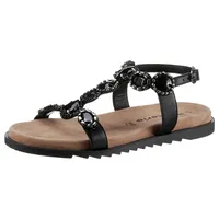 Tamaris Sandalette, Plateau, Sommerschuh, Riemchensandale, mit Schmucksteinen schwarz 37 EU