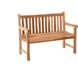 Möbilia Gartenbank mit Rücken-und Armlehne Teak - natur
