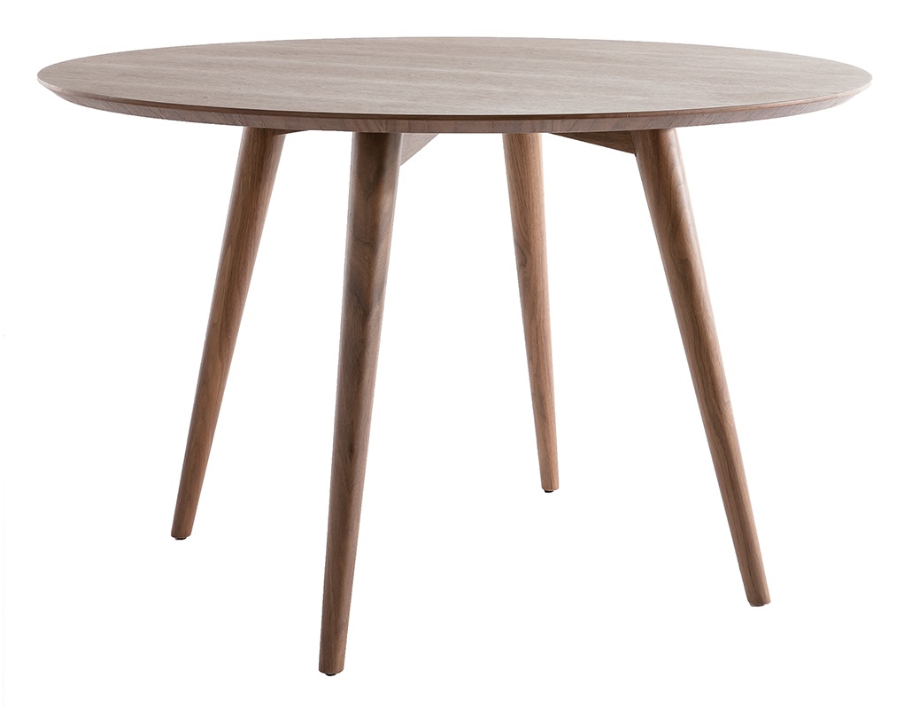 Table à manger design ronde noyer D120 cm LIVIA