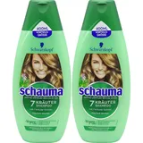 2x Schauma Shampoo 7 Kräuter 400ml normales fettiges Haar ohne Parabene Silikone