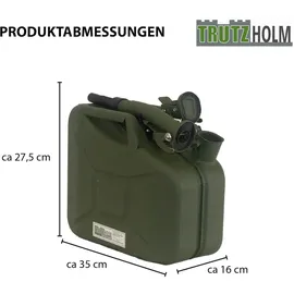 Trutzholm Benzinkanister 10 Liter Hammerschlag Olivgrün