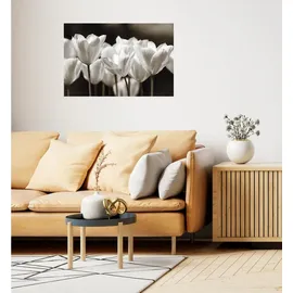 Queence Wandsticker Black & White (1 St), Selbstklebend, kinderleichte Anbringung; Blumen, Blüten grau|weiß 120 cm x 80 cm x 0,1 cm